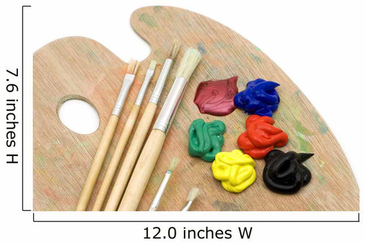 Painting Brushes and Palette on White Background Wall Mural