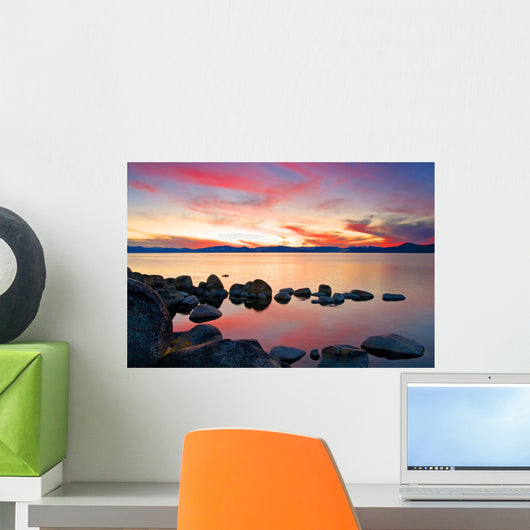 Lake Tahoe at sunset Wall Mural
