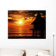 House Silhouette over Sea Wall Decal