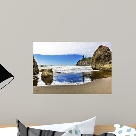 Ruby Beach Reflection Seastacks Olympic National Park Washington Wall Mural