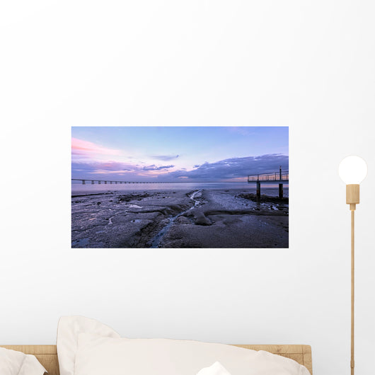 Vasco da Gama Bridge in Lisbon. The longest bridge in Europe. Wall Mural