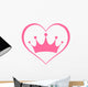 Pink princess crown heart Wall Decal