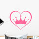 Pink princess crown heart Wall Decal