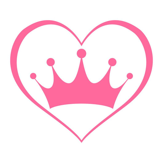 Pink princess crown heart Wall Decal