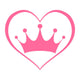 Pink princess crown heart Wall Decal