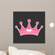 Pink princess crown heart Wall Mural