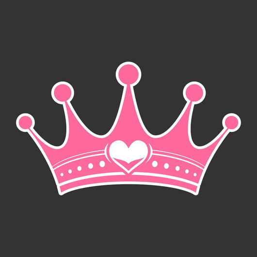 Pink princess crown heart Wall Mural
