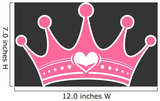 Pink princess crown heart Wall Mural