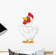 Illustration of cartoon hen posing Wall Decal