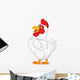 Illustration of cartoon hen posing Wall Decal