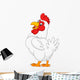 Illustration of cartoon hen posing Wall Decal