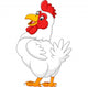 Illustration of cartoon hen posing Wall Decal