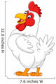 Illustration of cartoon hen posing Wall Decal