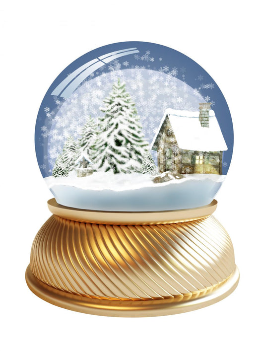 3D render of golden snow globe with clipping path Wall Decal