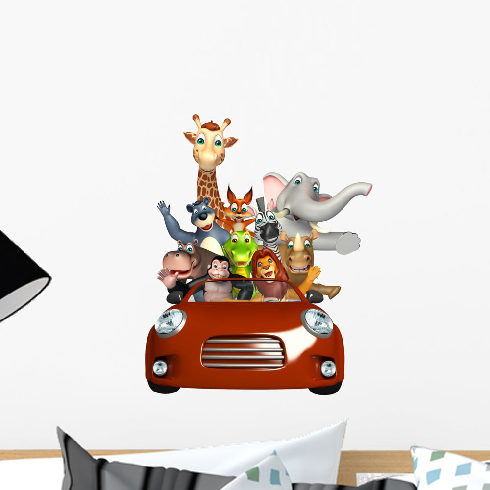 Joyriding Zoo Animals Wall Decal Wallmonkeys
