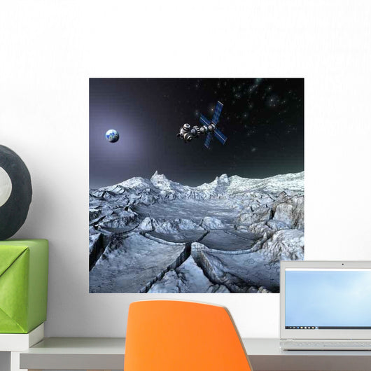Satellite Sputnik Orbiting Earth Wall Decal