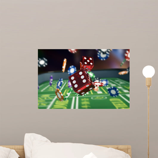 gambling, craps game Wall Mural