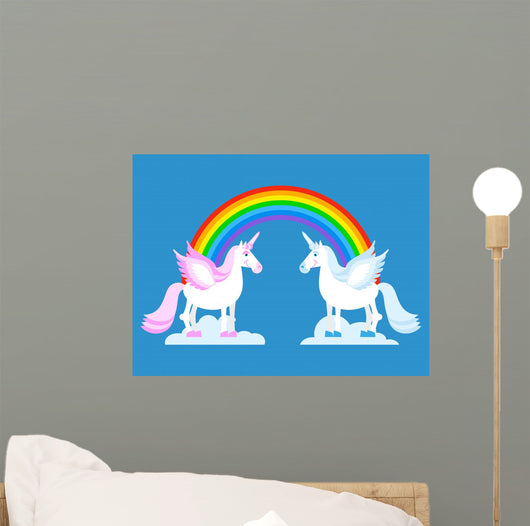 Unicorn and Rainbow Two Wall Decal
