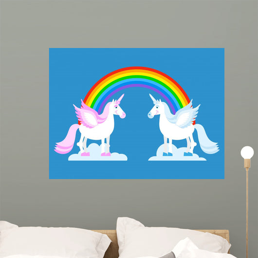 Unicorn and Rainbow Two Wall Decal