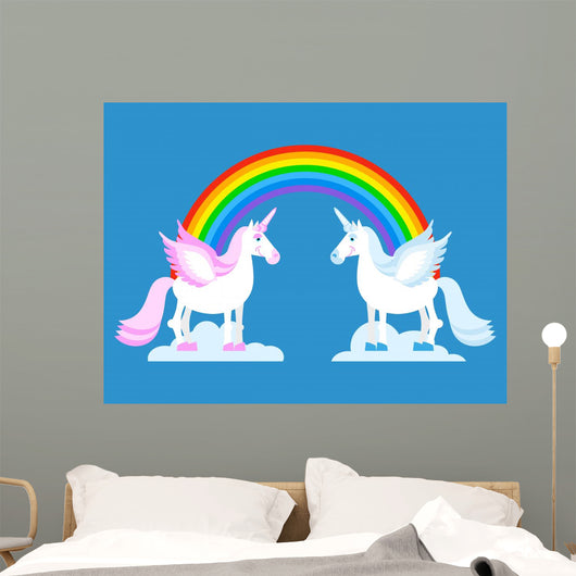 Unicorn and Rainbow Two Wall Decal