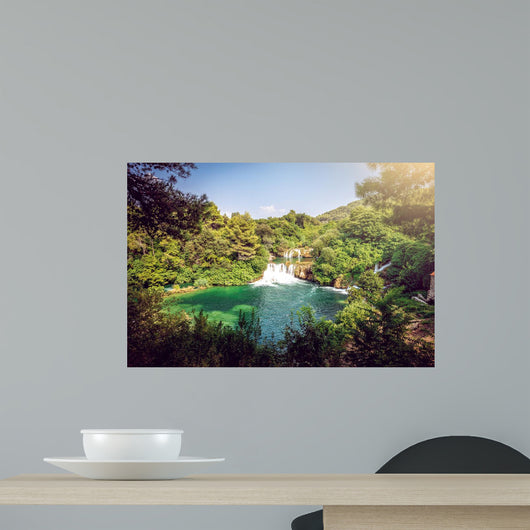 Krka river with waterfalls, cascades Wall Mural