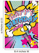 Happy birthday darling quote type illustration with champagne and stars stars in Pop art comic style. Bang, explosion decorative halftone poster template vector illustration. Wall Mural