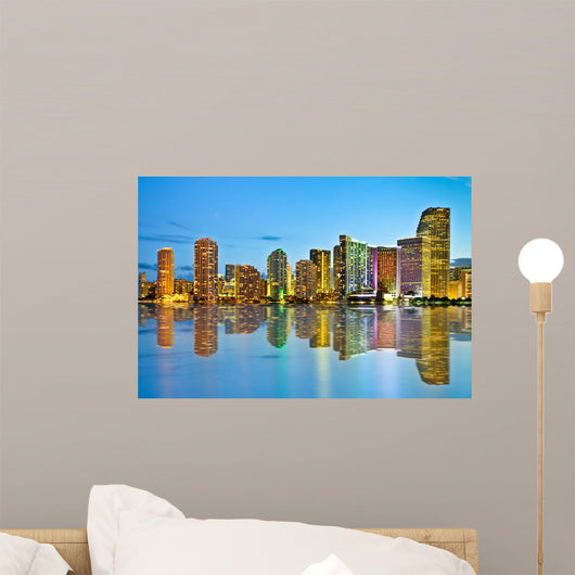 Beautiful Miami Florida Skyline Wall Decal