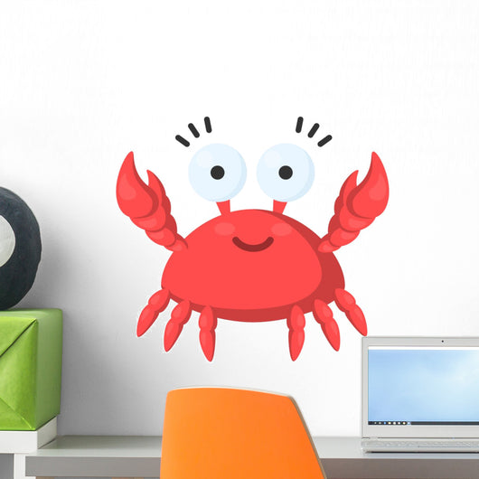 Crab cartoon icon. Illustration for web and mobile design. Wall Decal