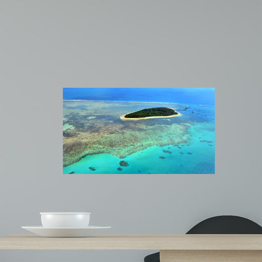 Aerial Green Island Reef Wall Decal