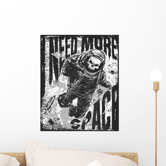Skull Astronaut Suit Hand Wall Decal