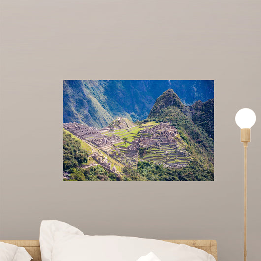 Ruins and terraces of Macchu Picchu landscape Wall Mural