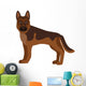 Flat german shepherd pet illustration. Wall Decal