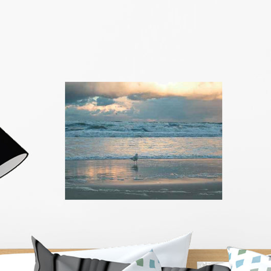 Seagull Beach Winter Wall Decal