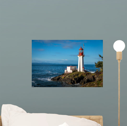 Sheringham Lighthouse on Vancouver Island British Columbia Canada on a beautiful spring morning. Wall Mural