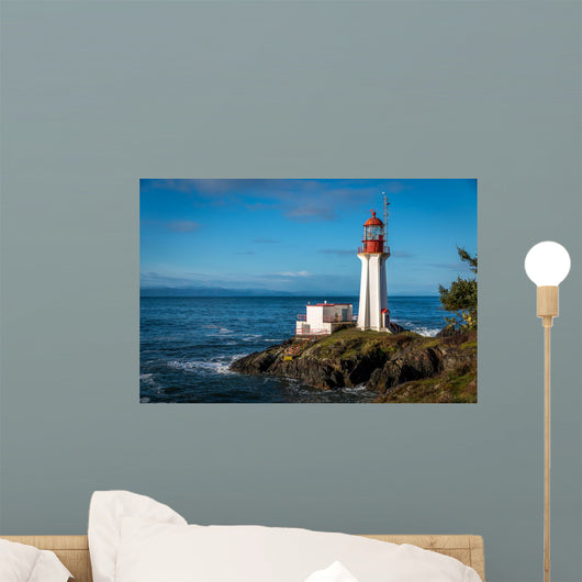 Sheringham Lighthouse on Vancouver Island British Columbia Canada on a beautiful spring morning. Wall Mural