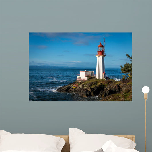 Sheringham Lighthouse on Vancouver Island British Columbia Canada on a beautiful spring morning. Wall Mural