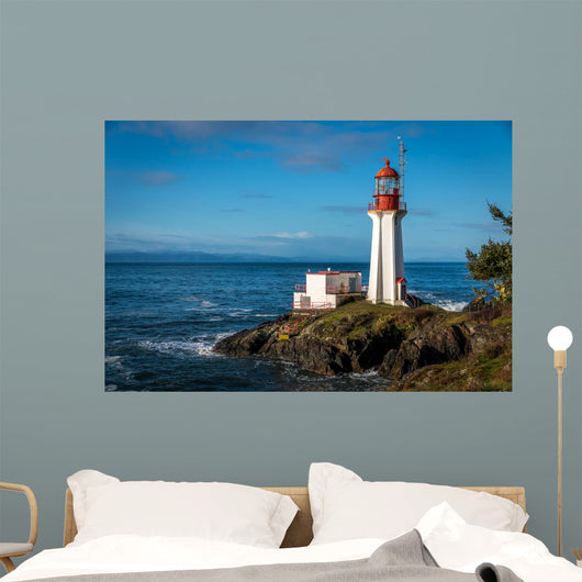 Sheringham Lighthouse on Vancouver Island British Columbia Canada on a beautiful spring morning. Wall Mural