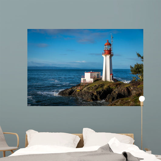 Sheringham Lighthouse on Vancouver Island British Columbia Canada on a beautiful spring morning. Wall Mural