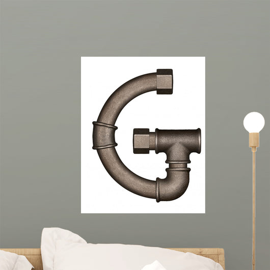 Pipe Alphabet Letter Wall Decal Design 4