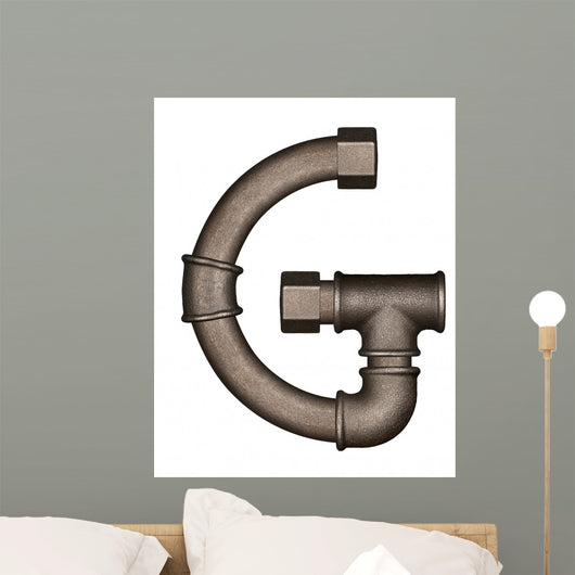 Pipe Alphabet Letter Wall Decal Design 4