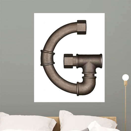 Pipe Alphabet Letter Wall Decal Design 4