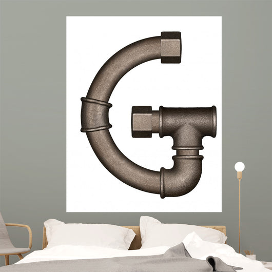 Pipe Alphabet Letter Wall Decal Design 4