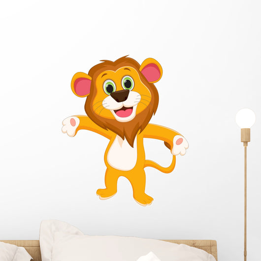 happy lion cartoon Wall Decal