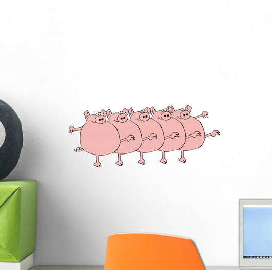 Pig Chorus Line Wall Decal