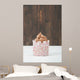 Homemade Birthday Cupcake On A Table. Copy Space. Wall Mural