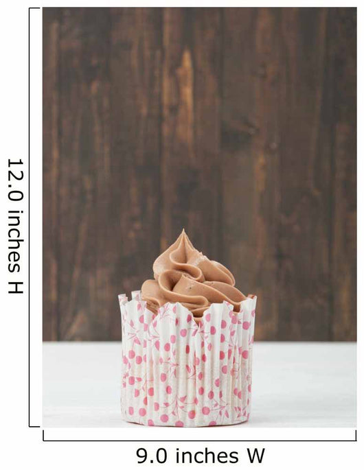 Homemade Birthday Cupcake On A Table. Copy Space. Wall Mural