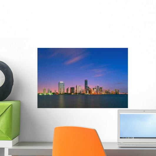 Miami Florida Skyline Long Wall Decal