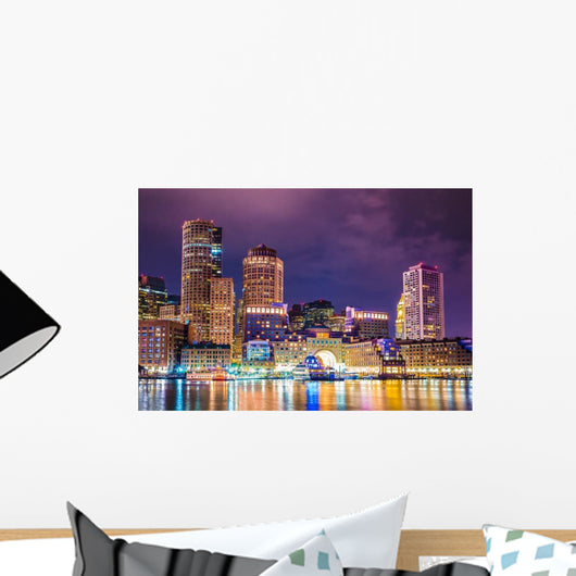 Beautiful Night Boston Massachusetts Wall Decal