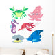 Cartoon Marine Life Wall Decal Sticker Set