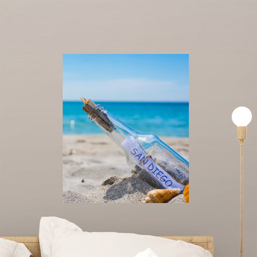 San Diego Written Bottle Wall Decal